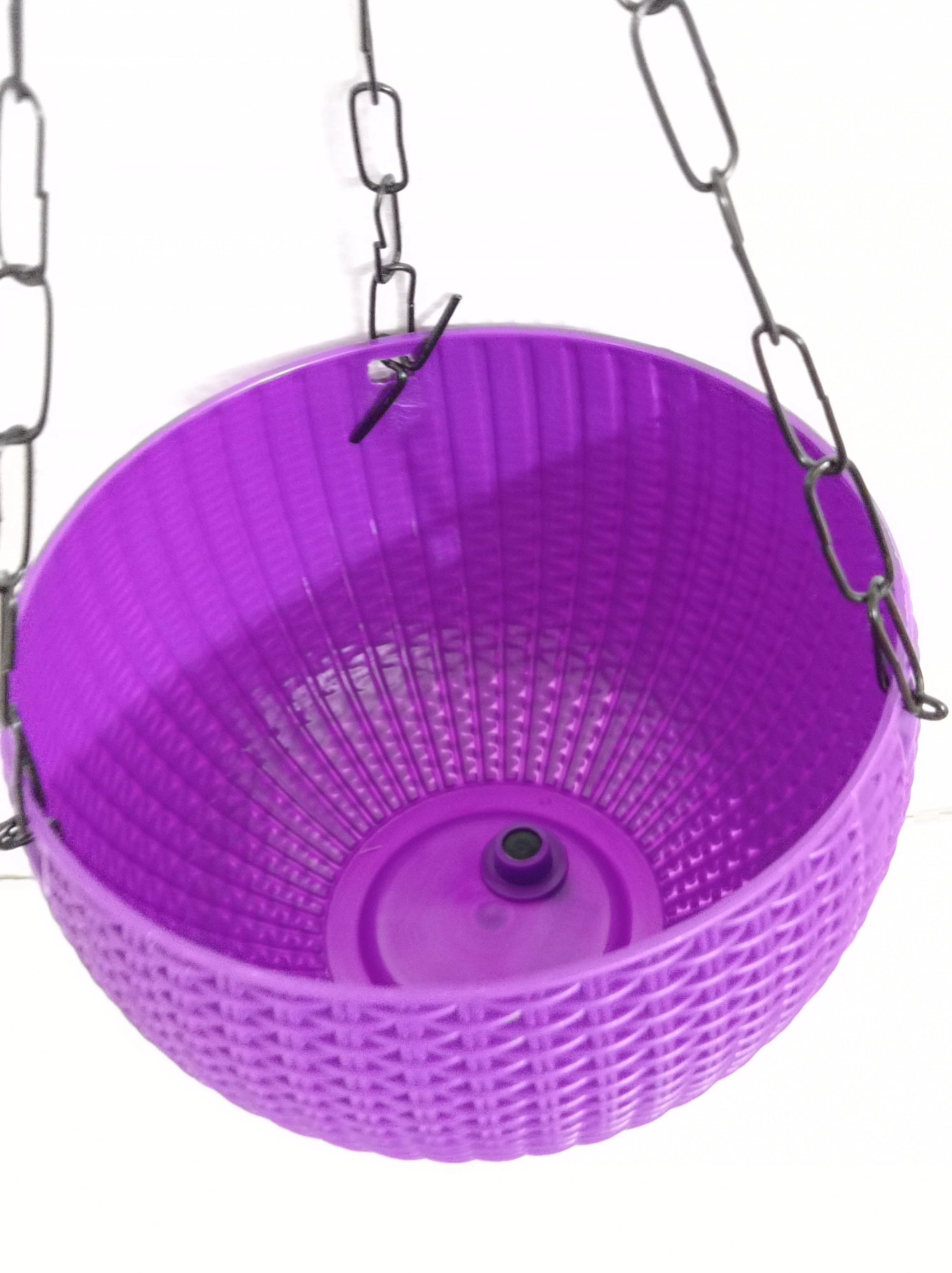 16 cm Violet Rattan Hanging Planter (Small)
