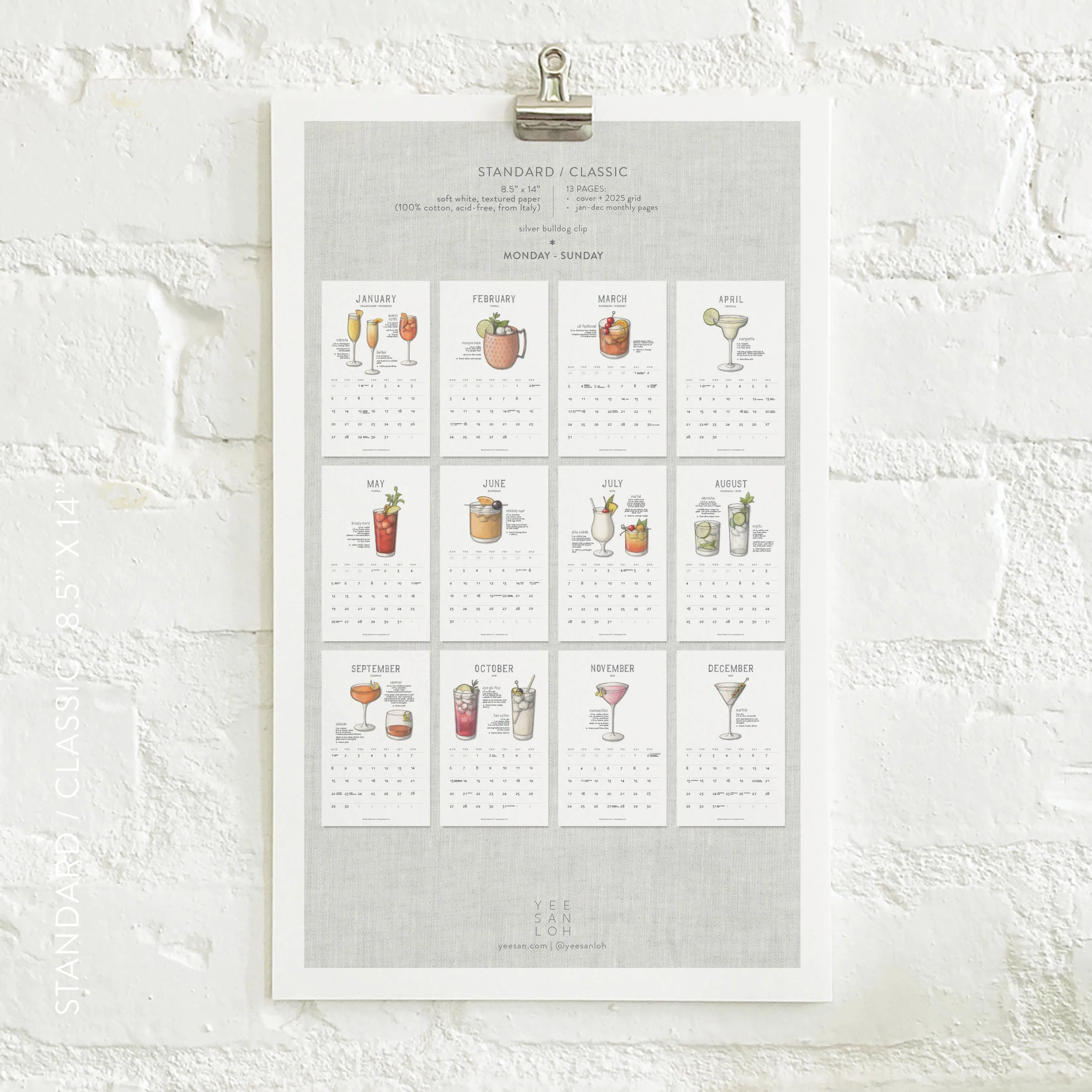 2025 Calendars: Cocktails