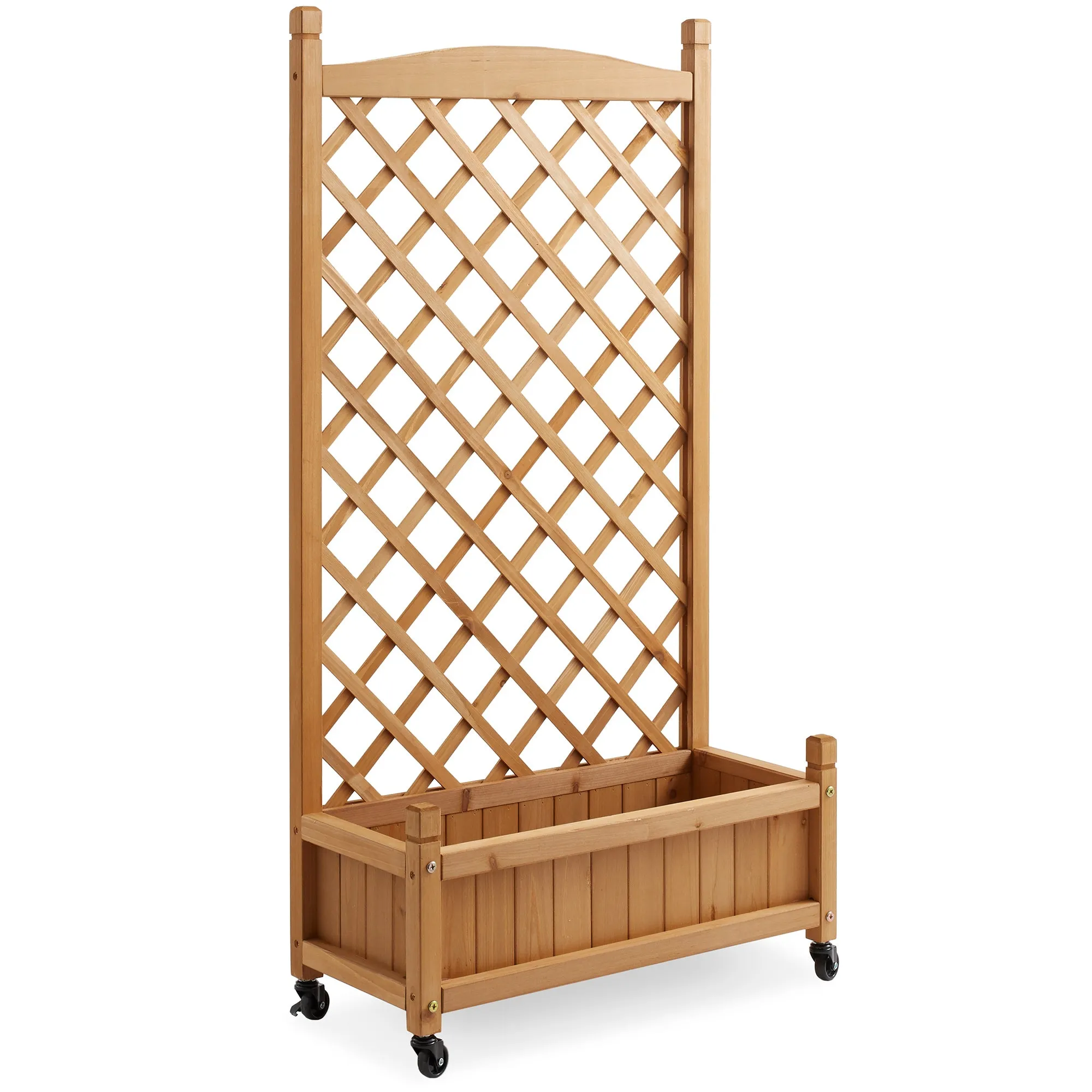48" Climbing Wood Planter, Raised Garden Bed with Trellis