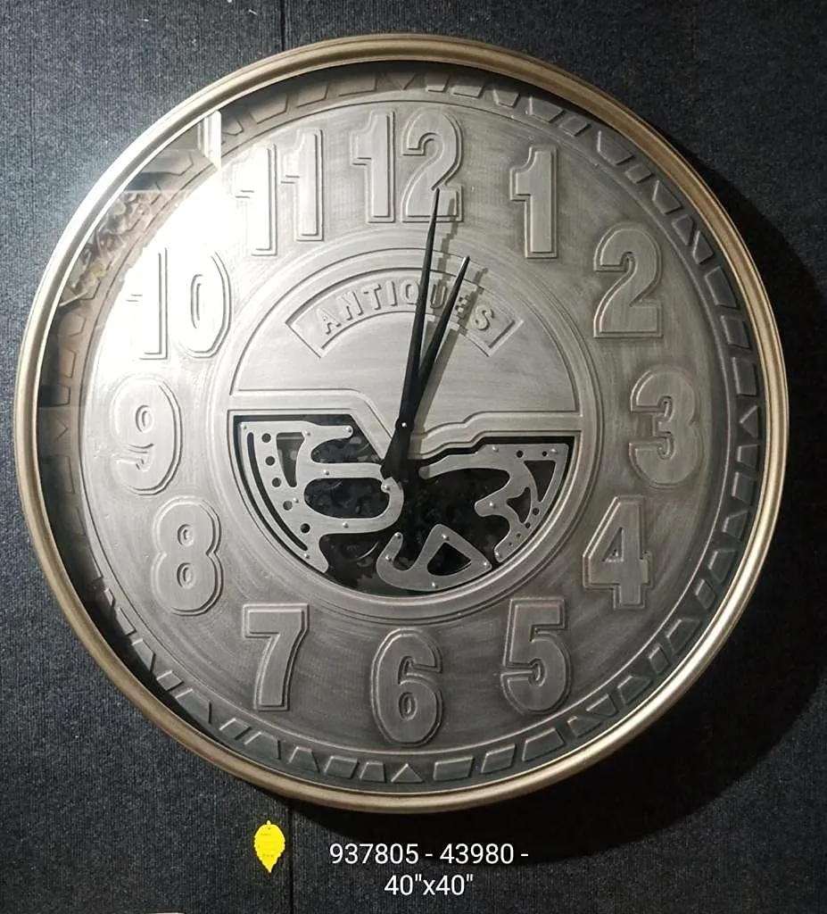 ANTIQUE Hand Made Wooden DIAL Metal CASE Wall Clock (BIGEST Wall Clock Size: 40 x 40)