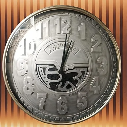 ANTIQUE Hand Made Wooden DIAL Metal CASE Wall Clock (BIGEST Wall Clock Size: 40 x 40)