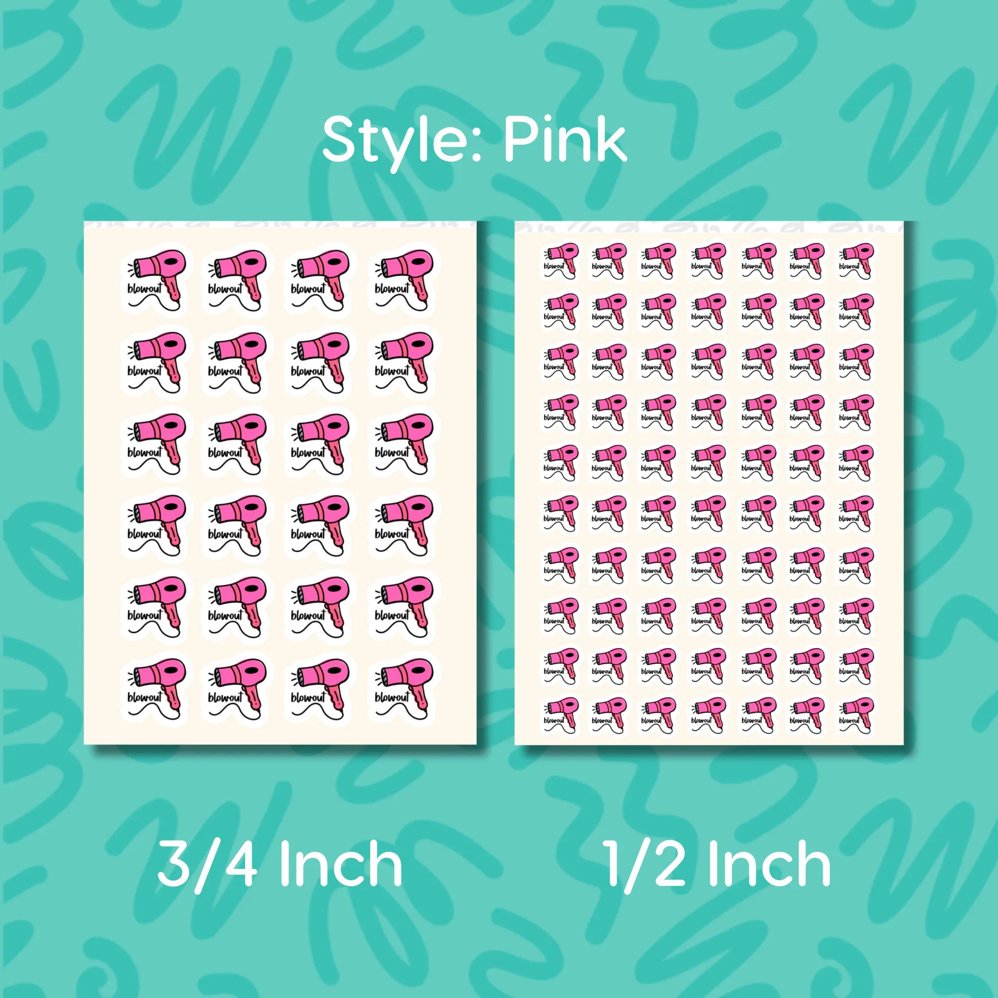 Blowout Planner Sticker Hair Appointment Reminder Sticker Mini Sticker Hair Day Icon Sticker for Calendar
