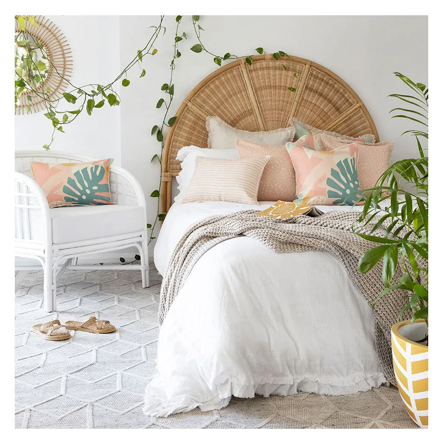 Blush Paint Stripes-With Piping-Indoor Outdoor Cushion Cover-35cm X 50cm