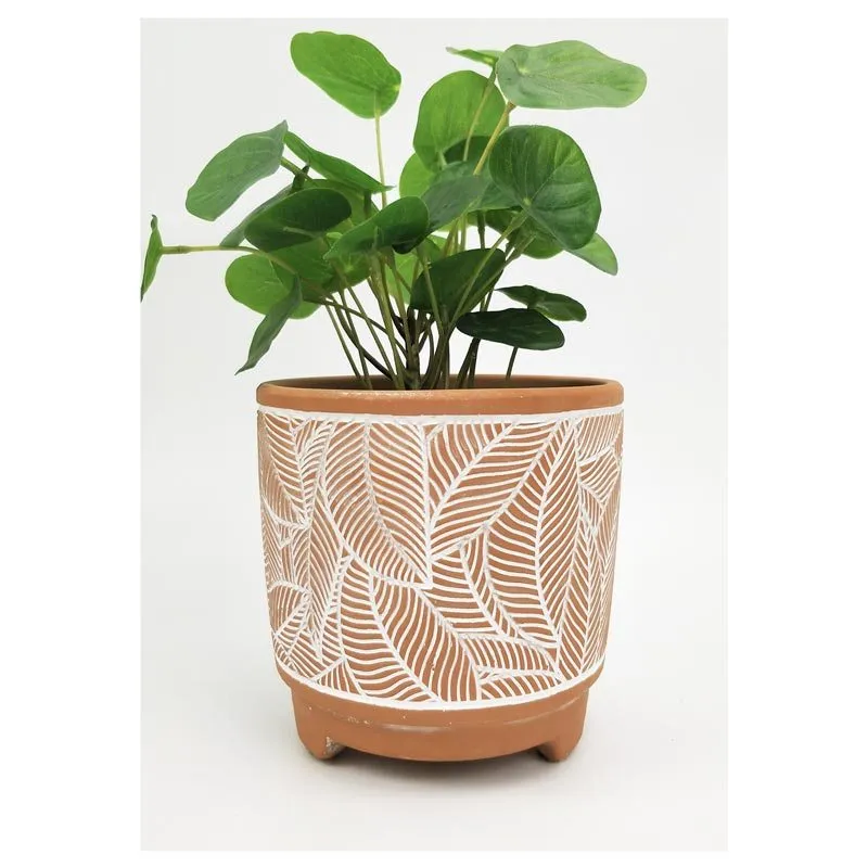 Corby Leaf Planter - Terracotta (13cm)