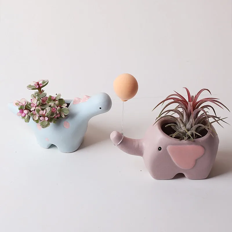 Cute pastel ceramic succulents planters