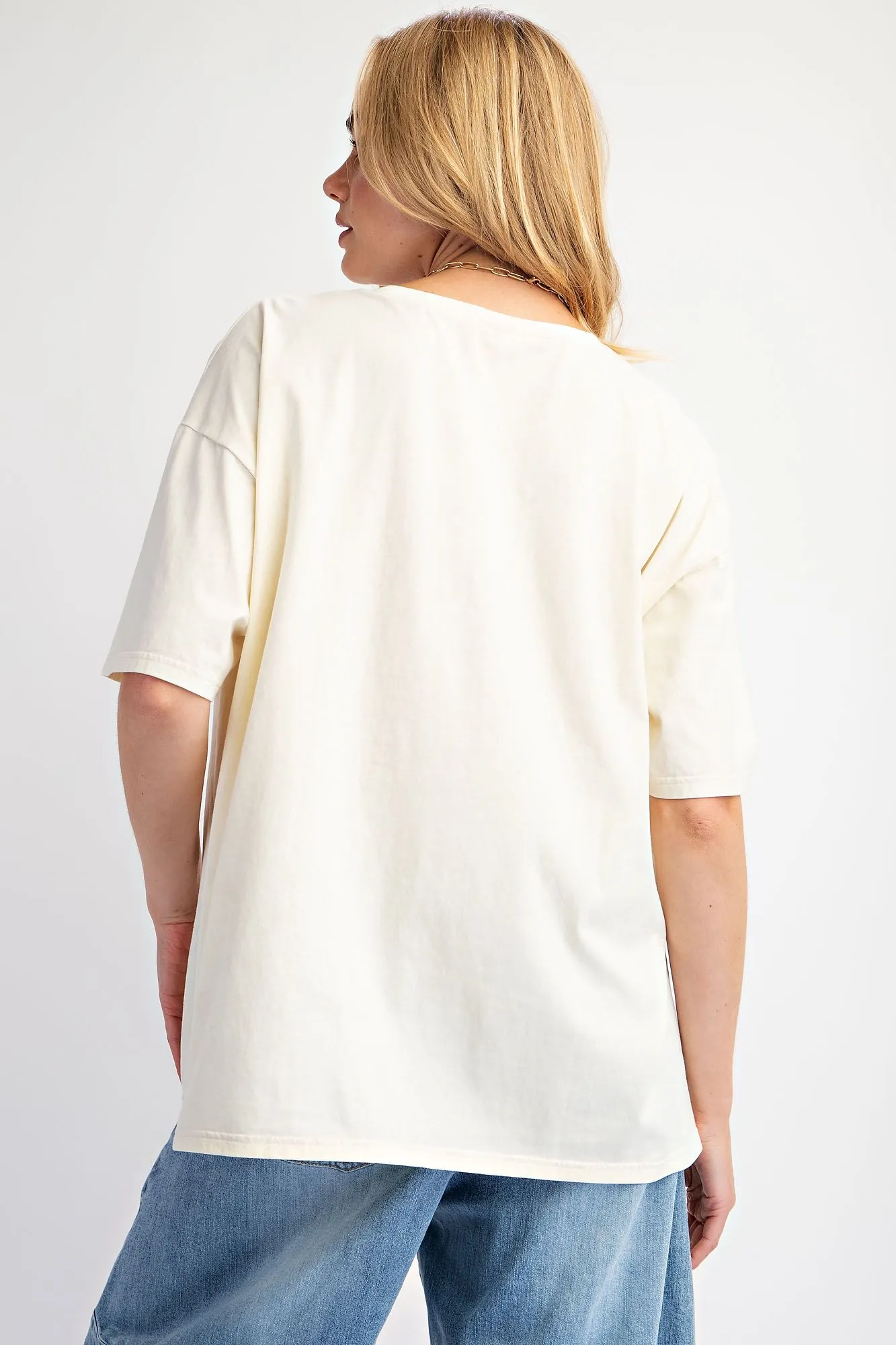 Easel Ecru T-Shirt With Graphic Cactus Planted In Tea Pots