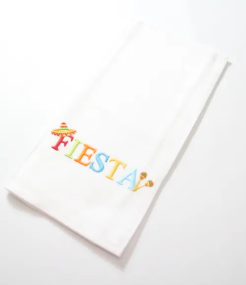 Embroidered Fiesta Tea Towel