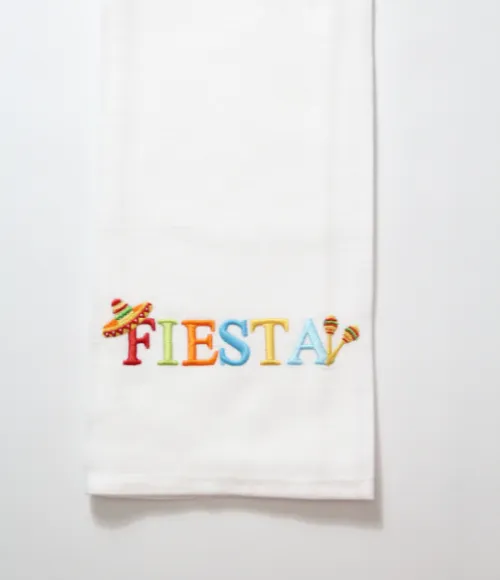 Embroidered Fiesta Tea Towel