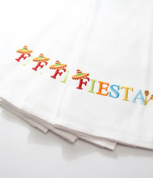 Embroidered Fiesta Tea Towel