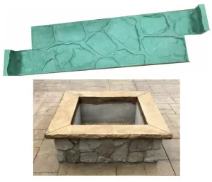 Firepit Concrete Square Molds - Boulder Rock Liners (Set of 4)