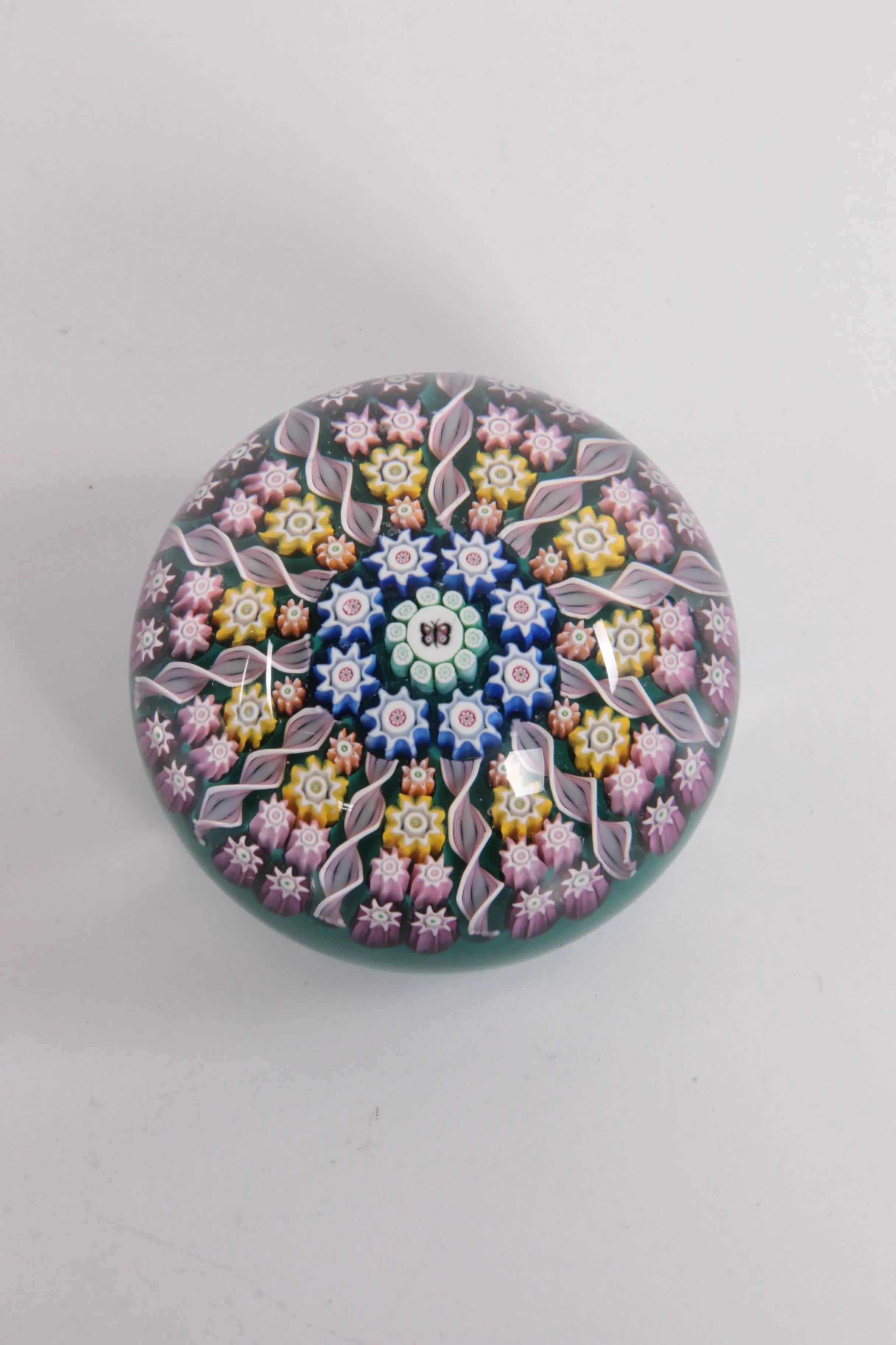 John Deacons Millefiori Paperweight with Radial Twist, 1975