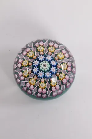 John Deacons Millefiori Paperweight with Radial Twist, 1975