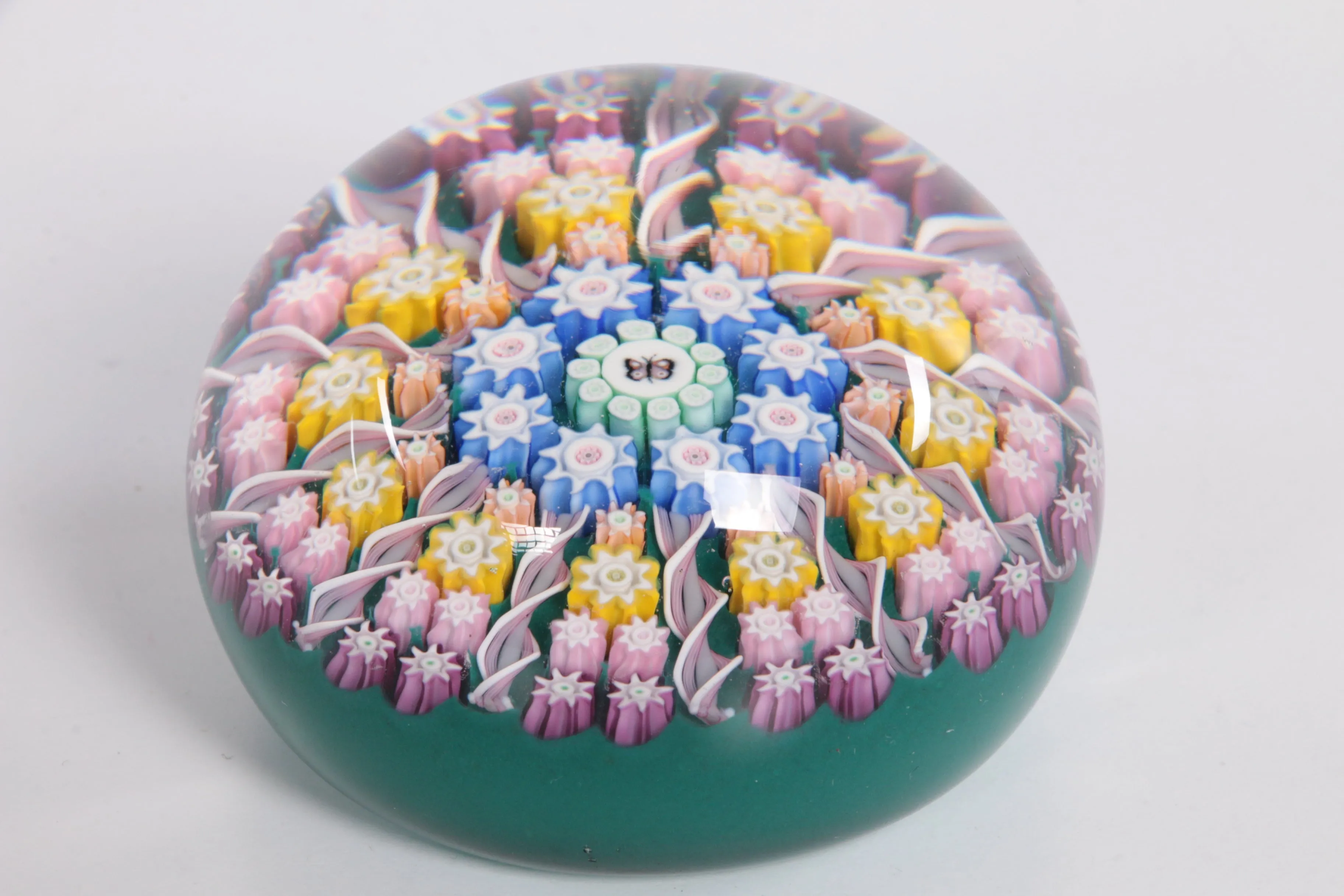 John Deacons Millefiori Paperweight with Radial Twist, 1975