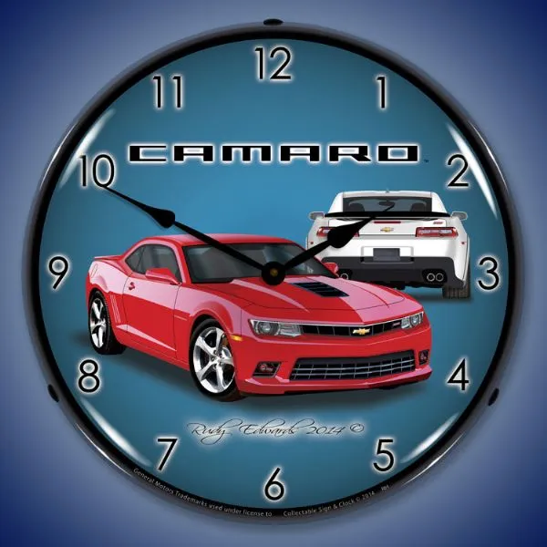 Lighted 2014 SS Camaro 5th Generation Red Hot Clock