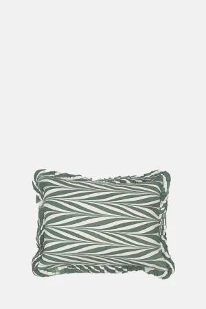 Marbled Ruffled Cushion Green Banyan