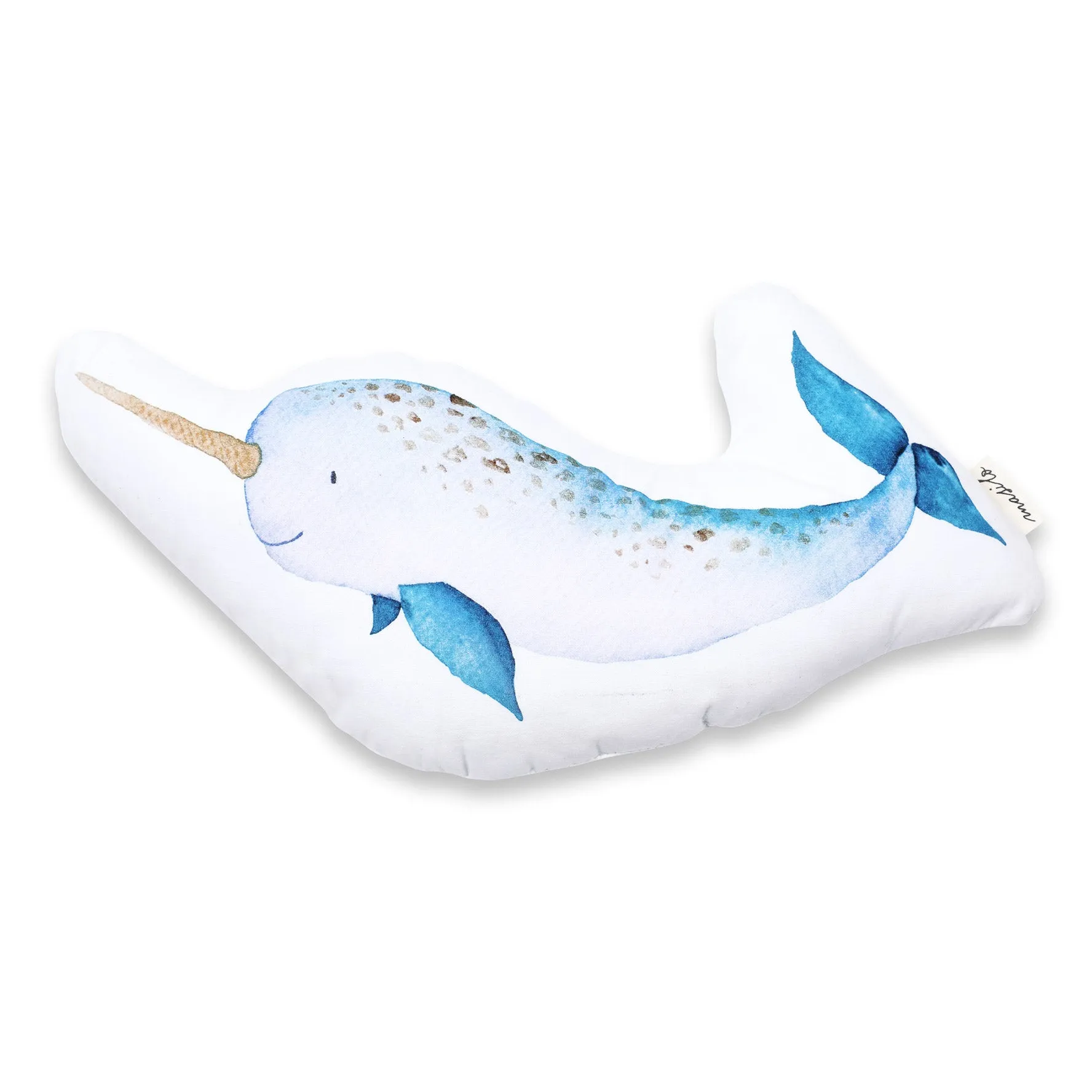 Masilo Organic Shaped Cushion - Believe In Narwhals