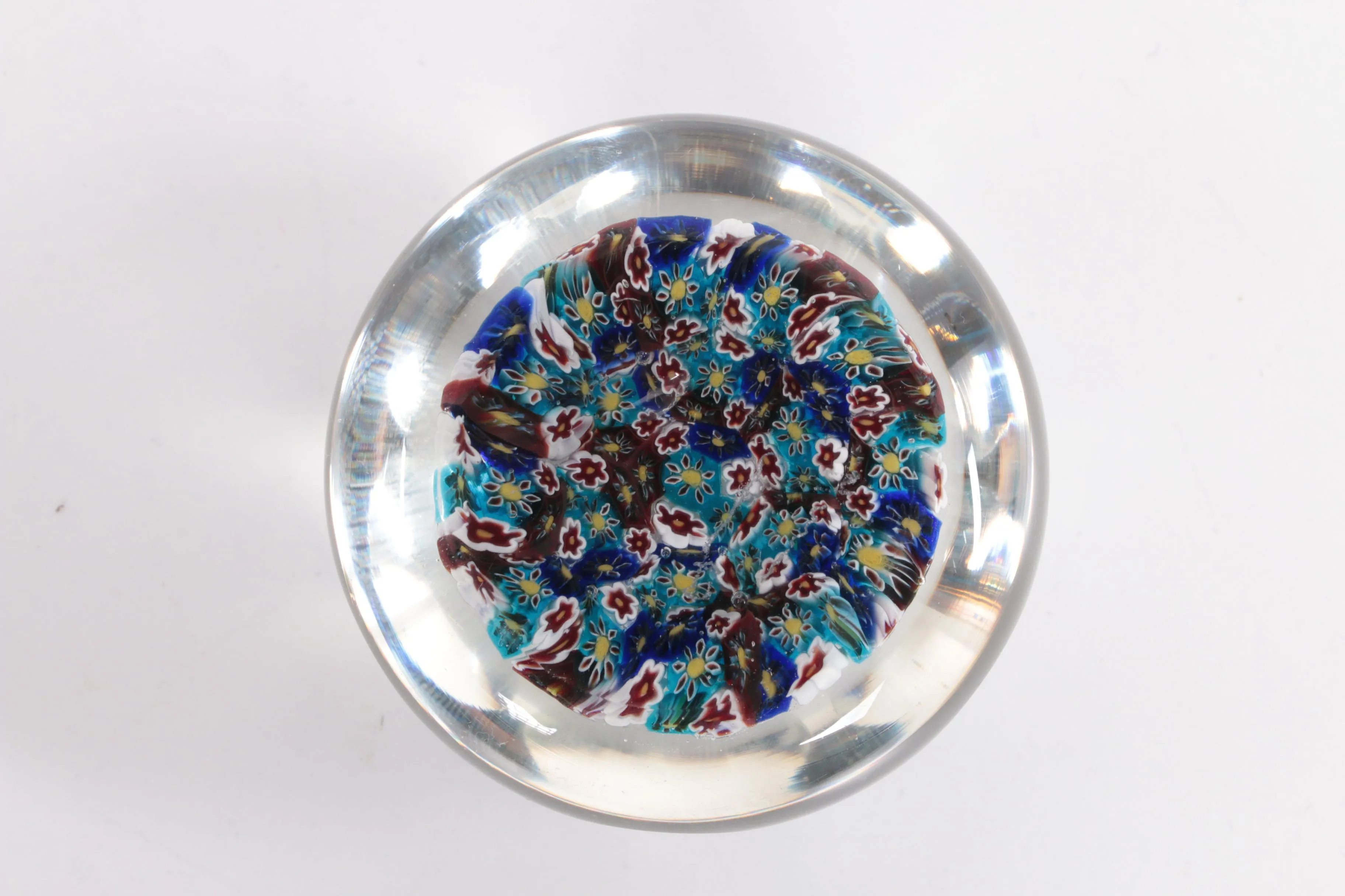 Millefleur Murano Paperweight with Beautiful Flowers