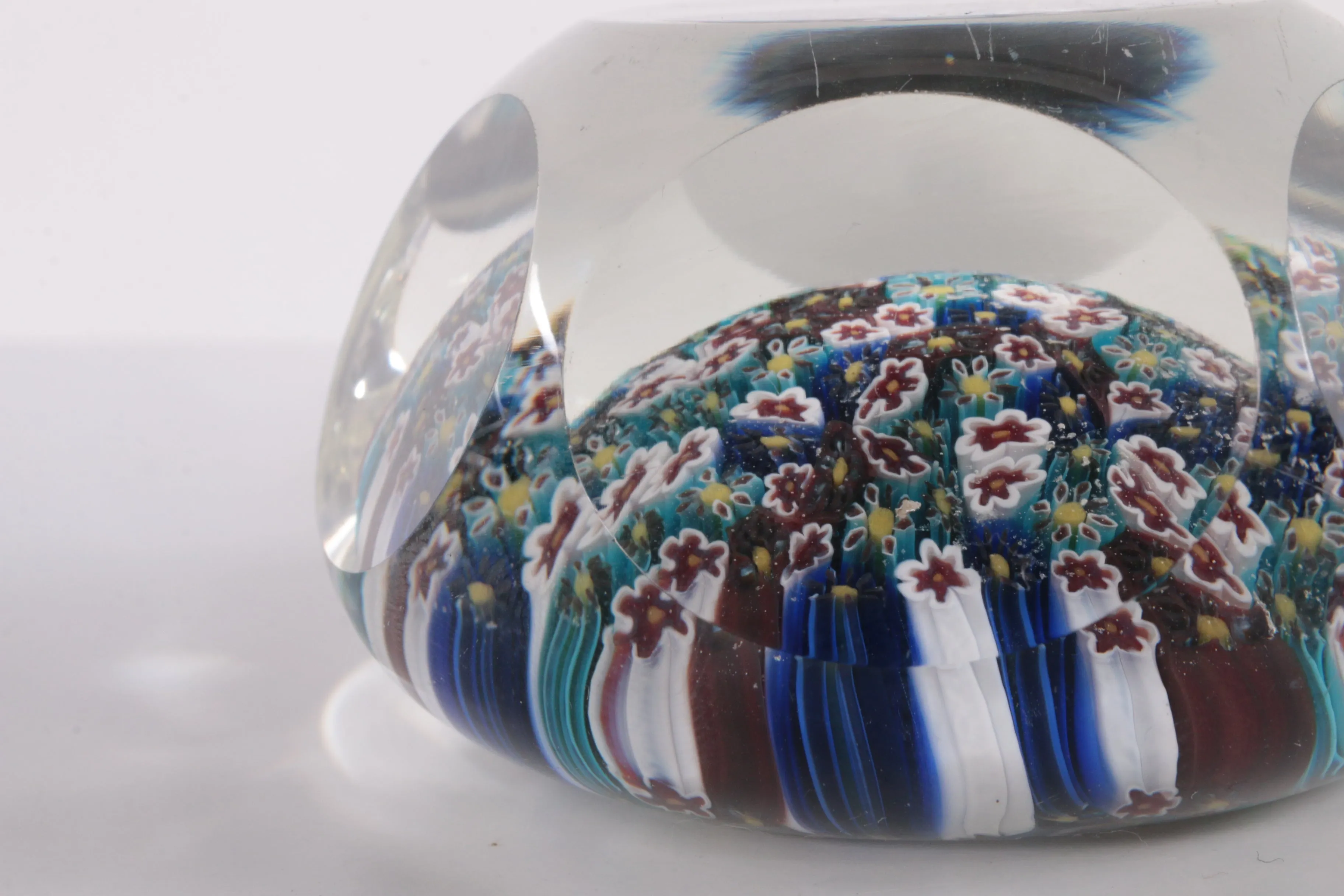 Millefleur Murano Paperweight with Beautiful Flowers