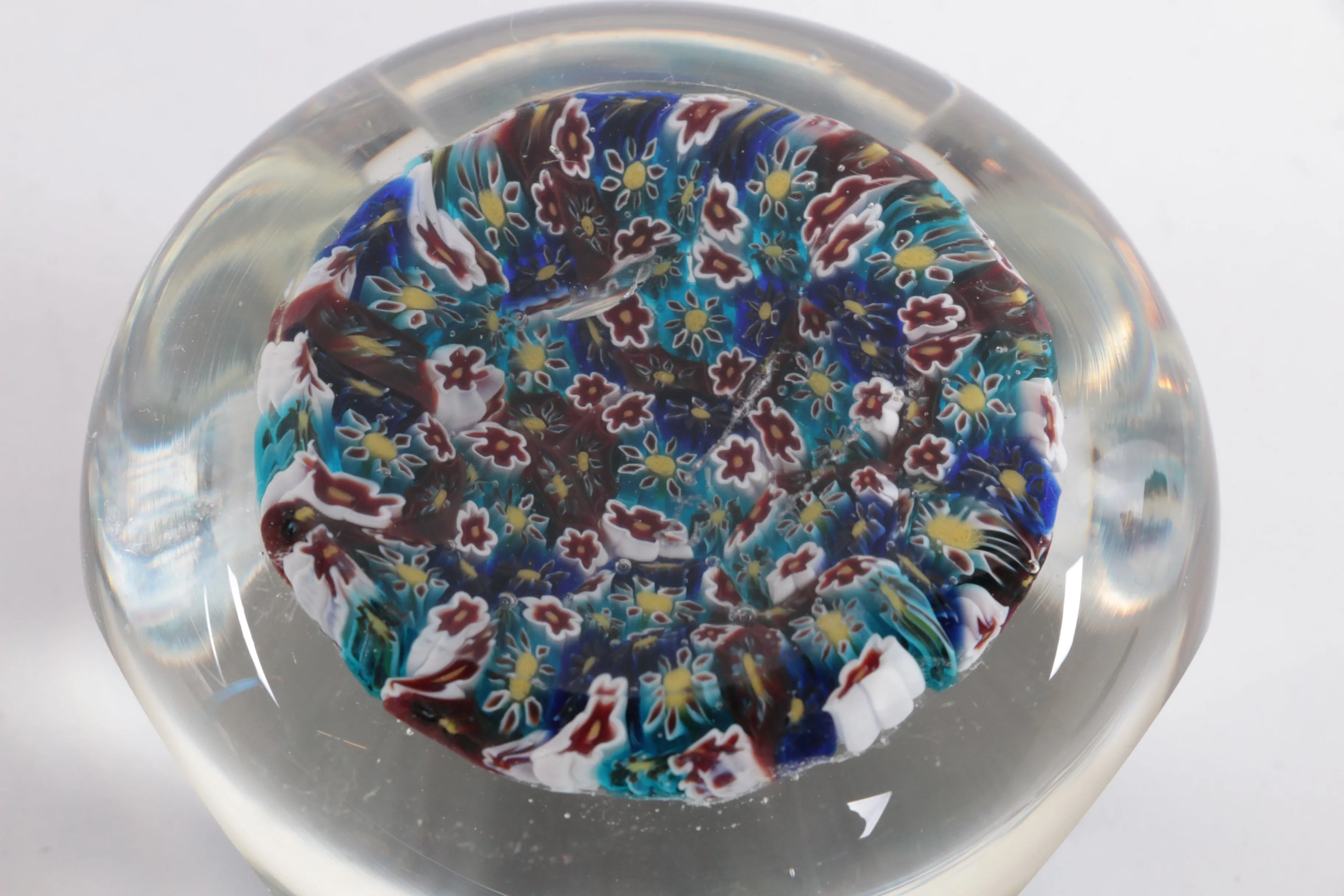Millefleur Murano Paperweight with Beautiful Flowers