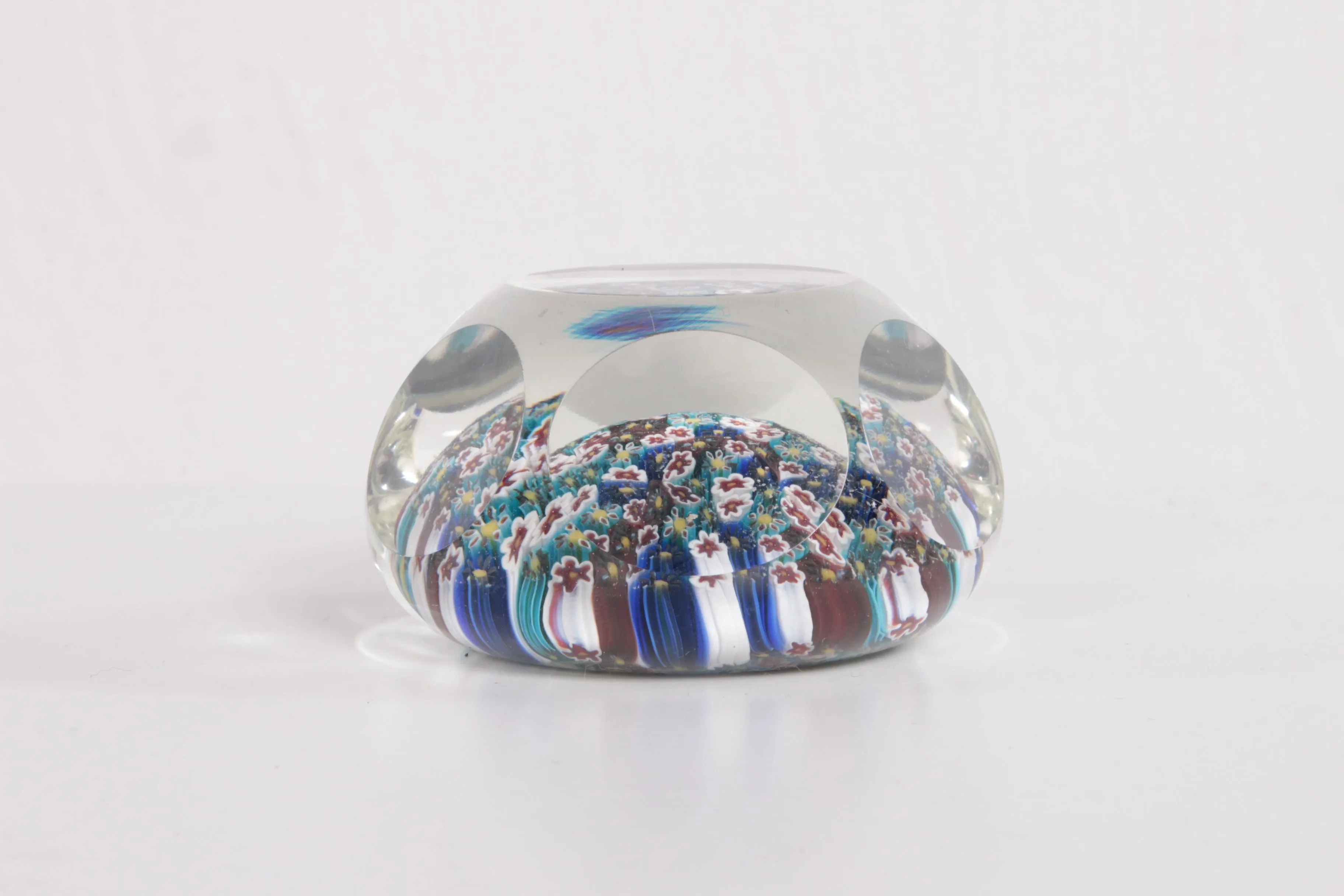 Millefleur Murano Paperweight with Beautiful Flowers