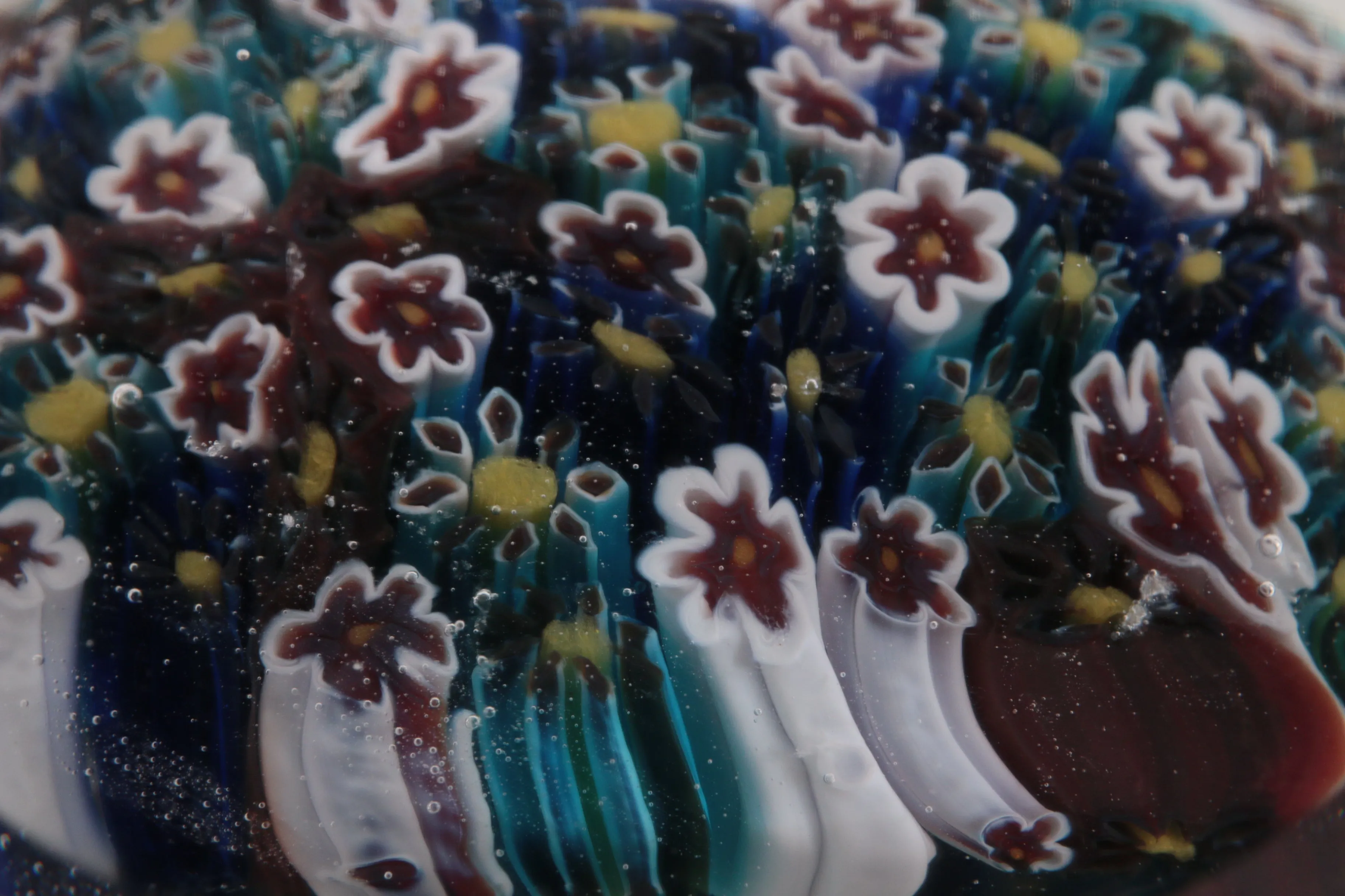 Millefleur Murano Paperweight with Beautiful Flowers