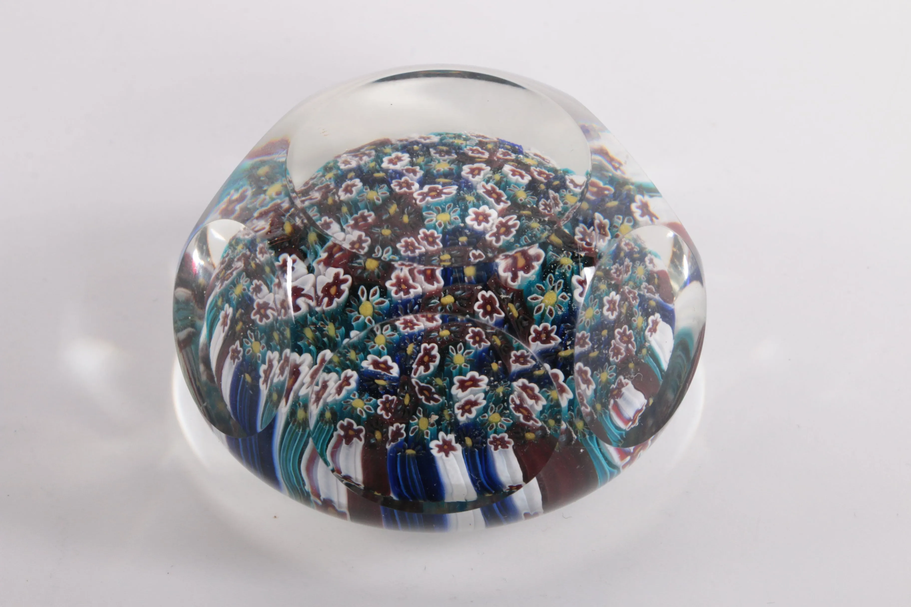 Millefleur Murano Paperweight with Beautiful Flowers