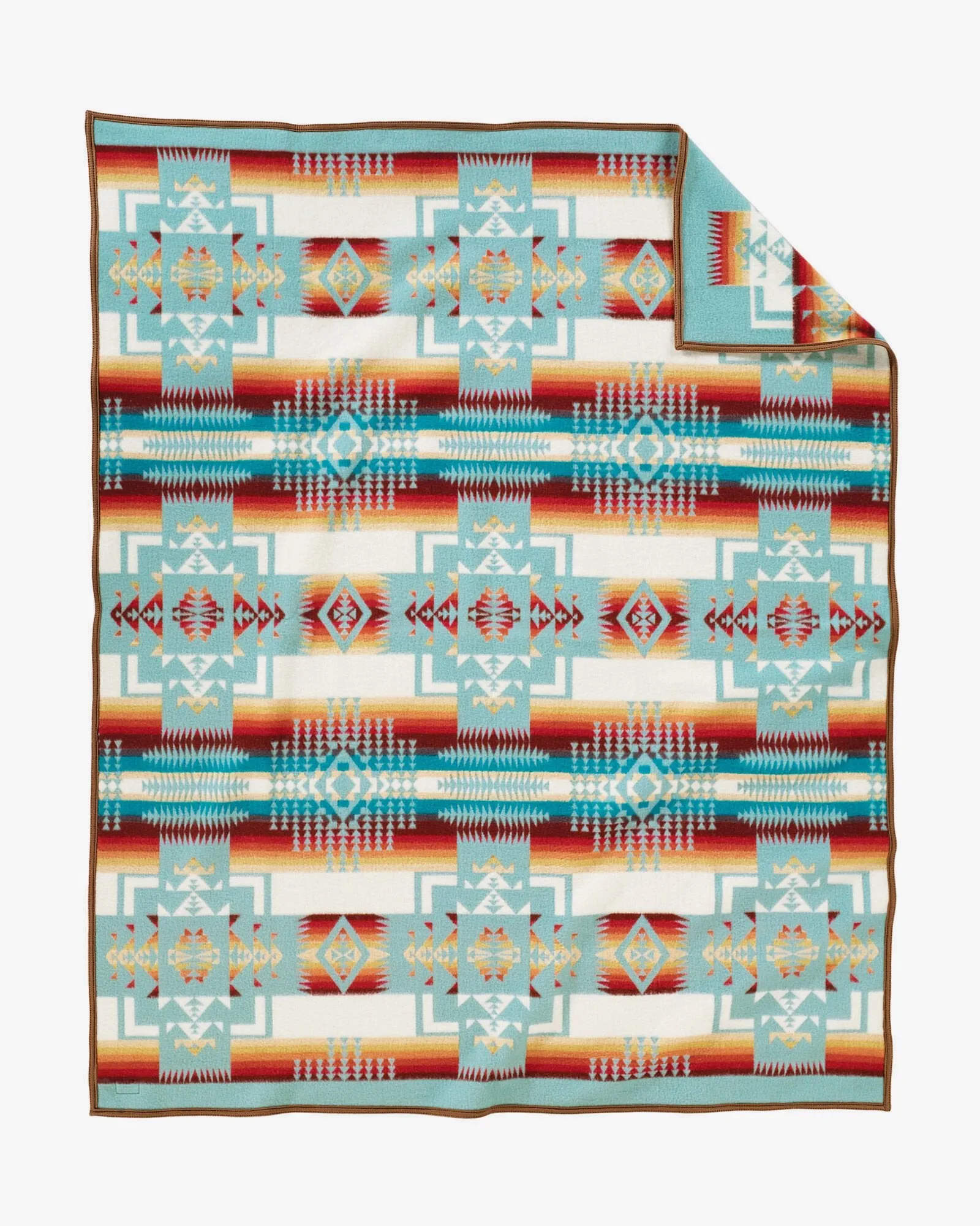 Pendleton Chief Joseph Jacquard Robe Blanket - Aqua