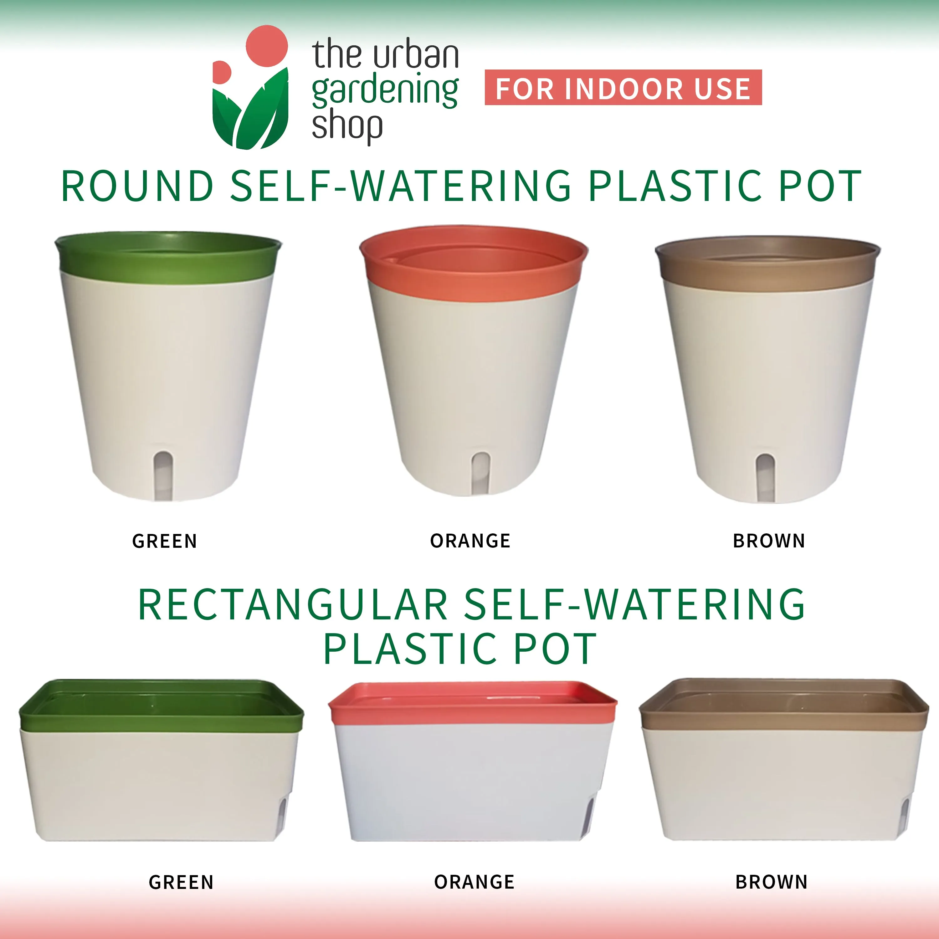 RECTANGULAR SELF- WATERING PLASTIC POTS