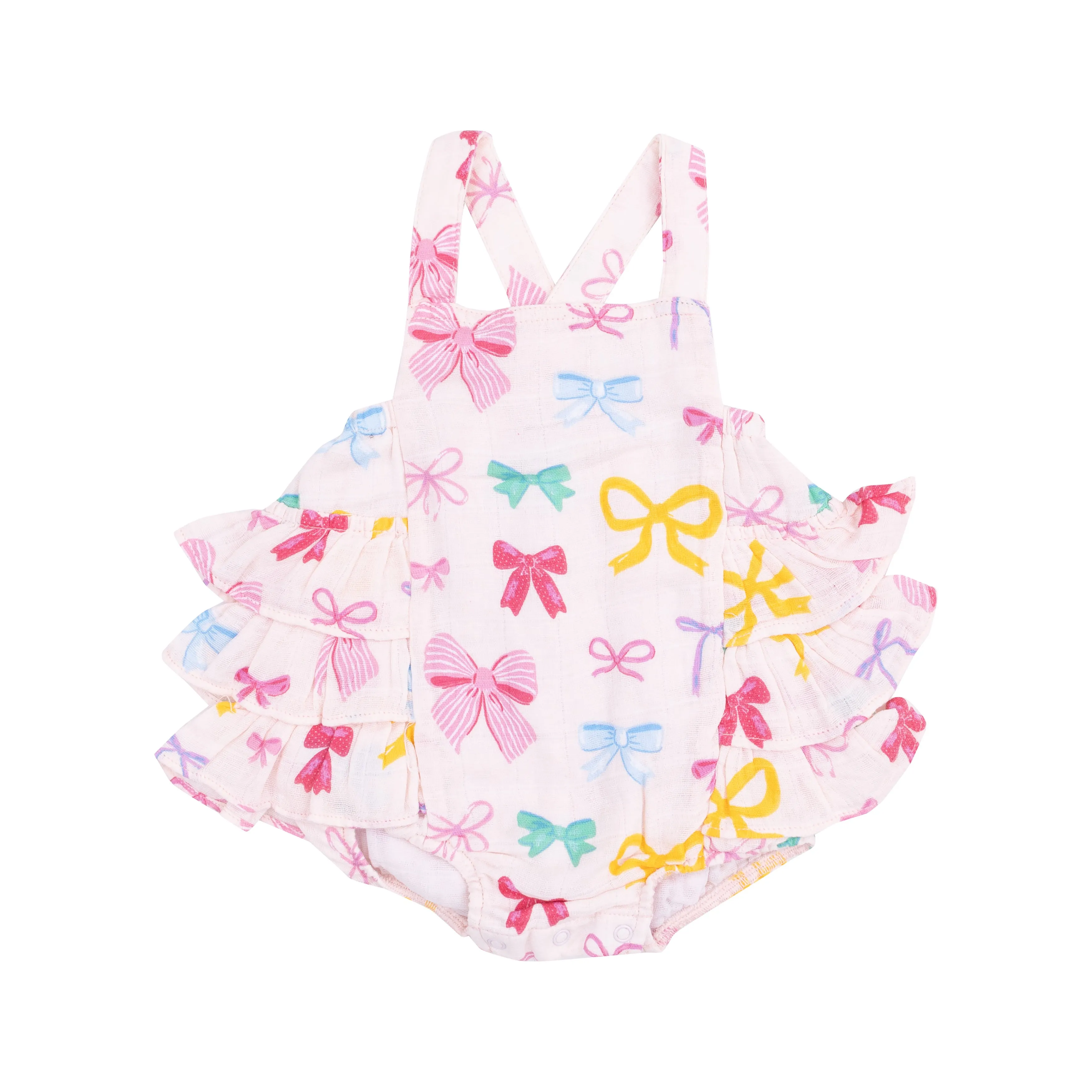 Ruffle Sunsuit - Colorful Bows