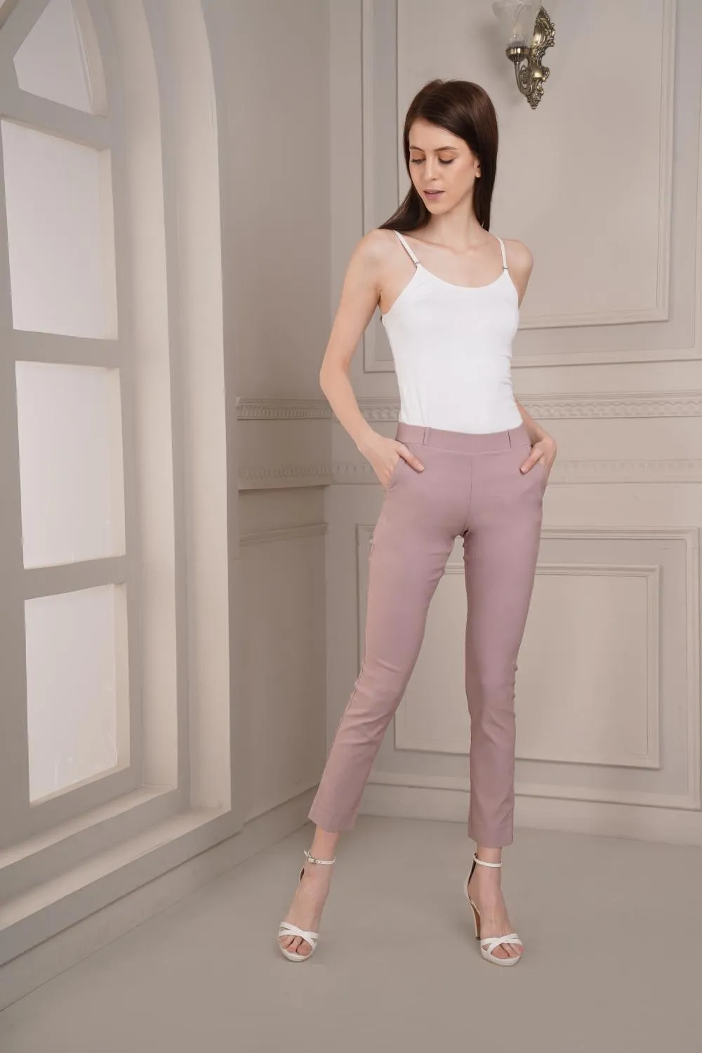 Skin-Fit Peach Jeggings