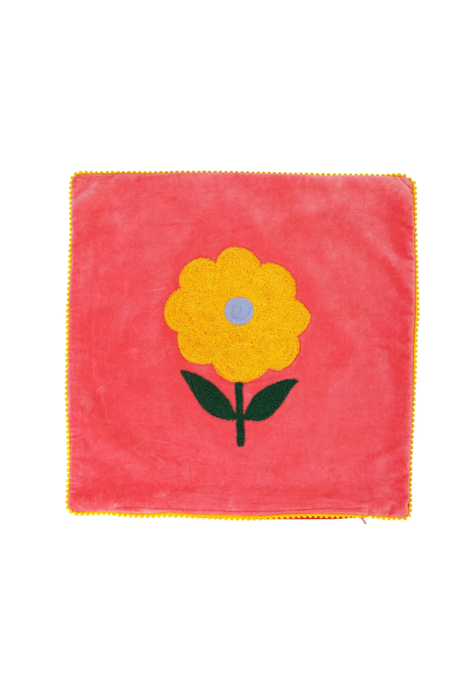 Velvet Flower Cushion - Pink