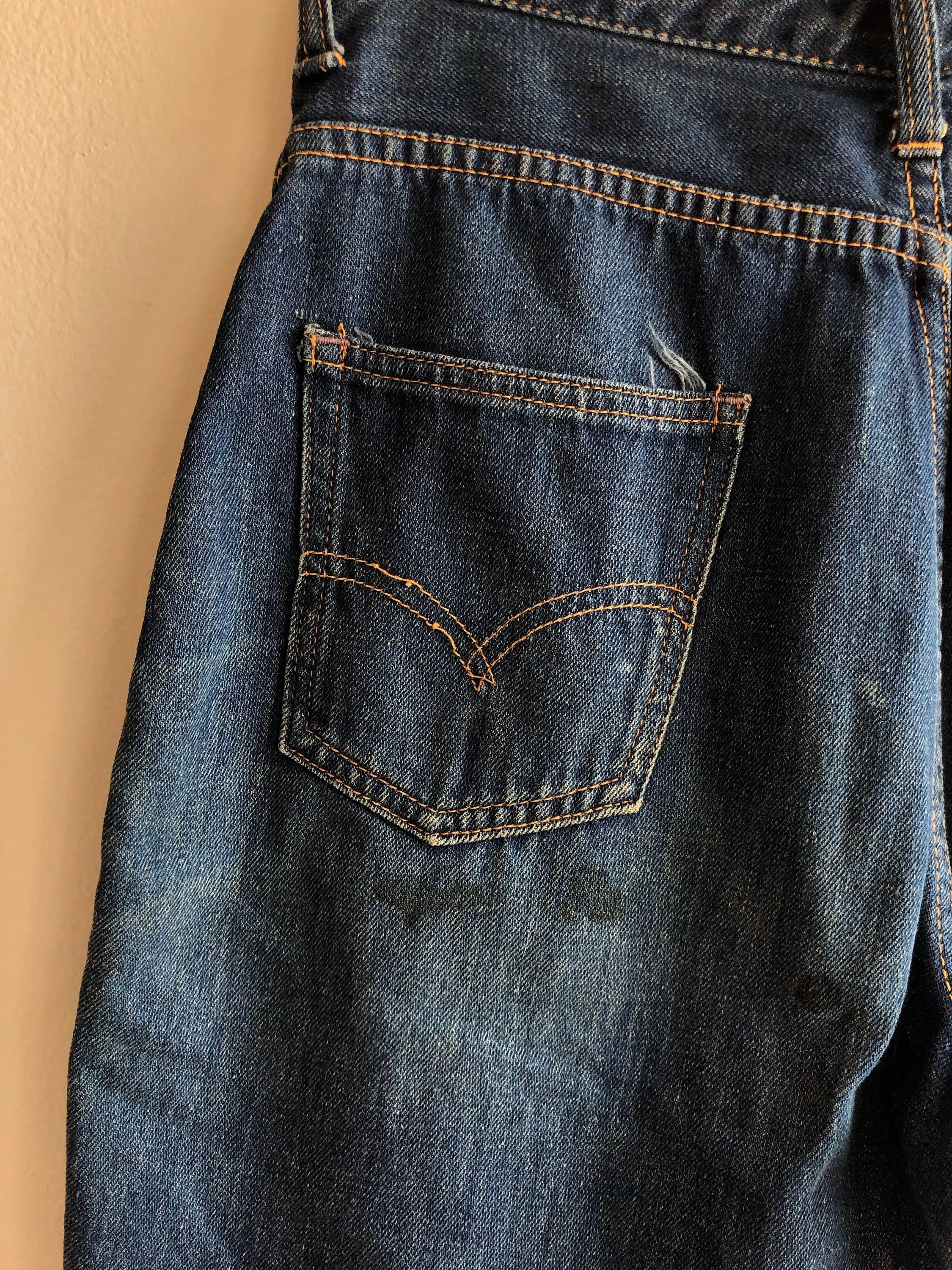 Vintage 1960s Levis big e 701 Denim Pedal Pusher Shorts