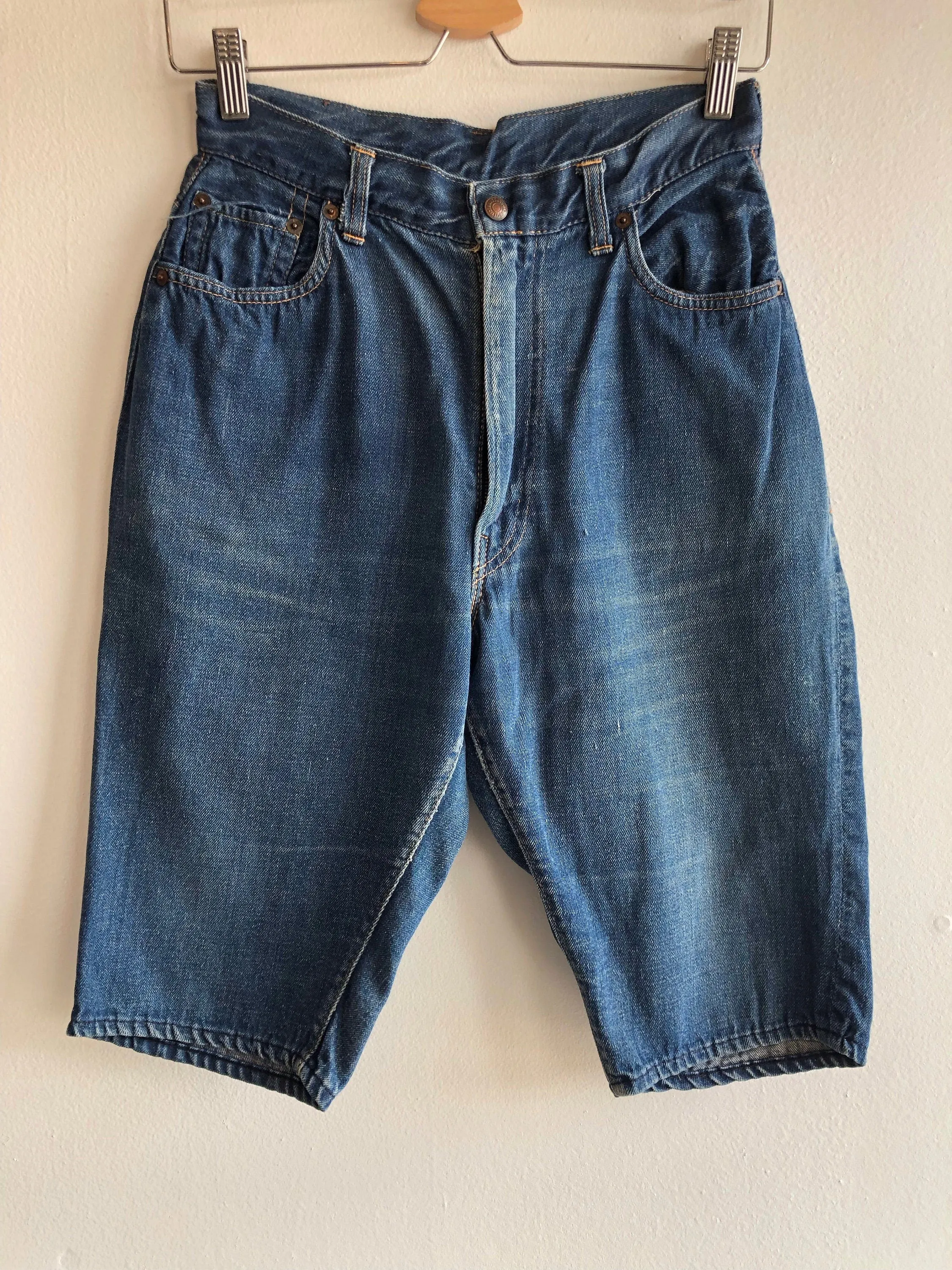 Vintage 1960s Levis big e 701 Denim Pedal Pusher Shorts