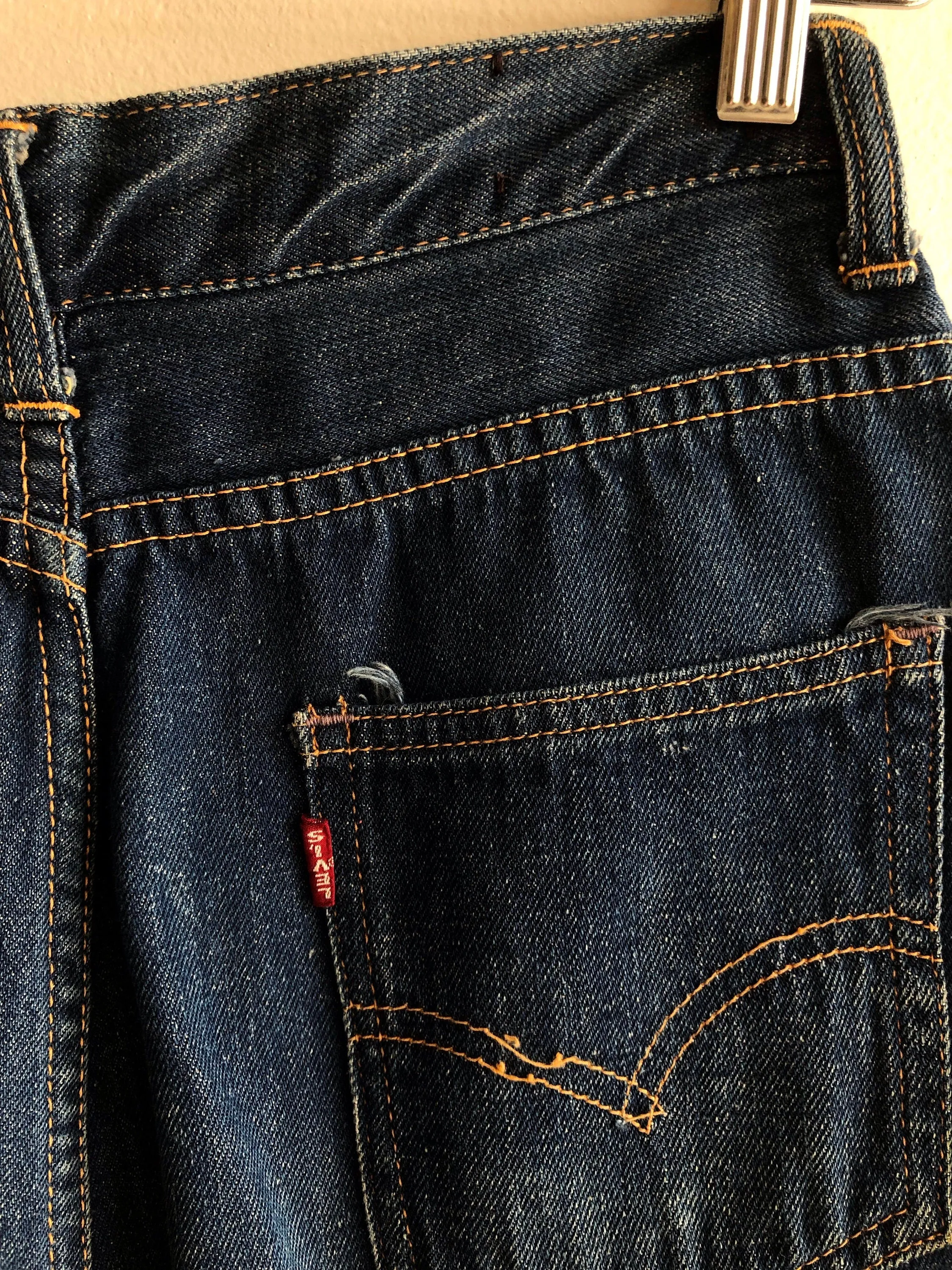 Vintage 1960s Levis big e 701 Denim Pedal Pusher Shorts