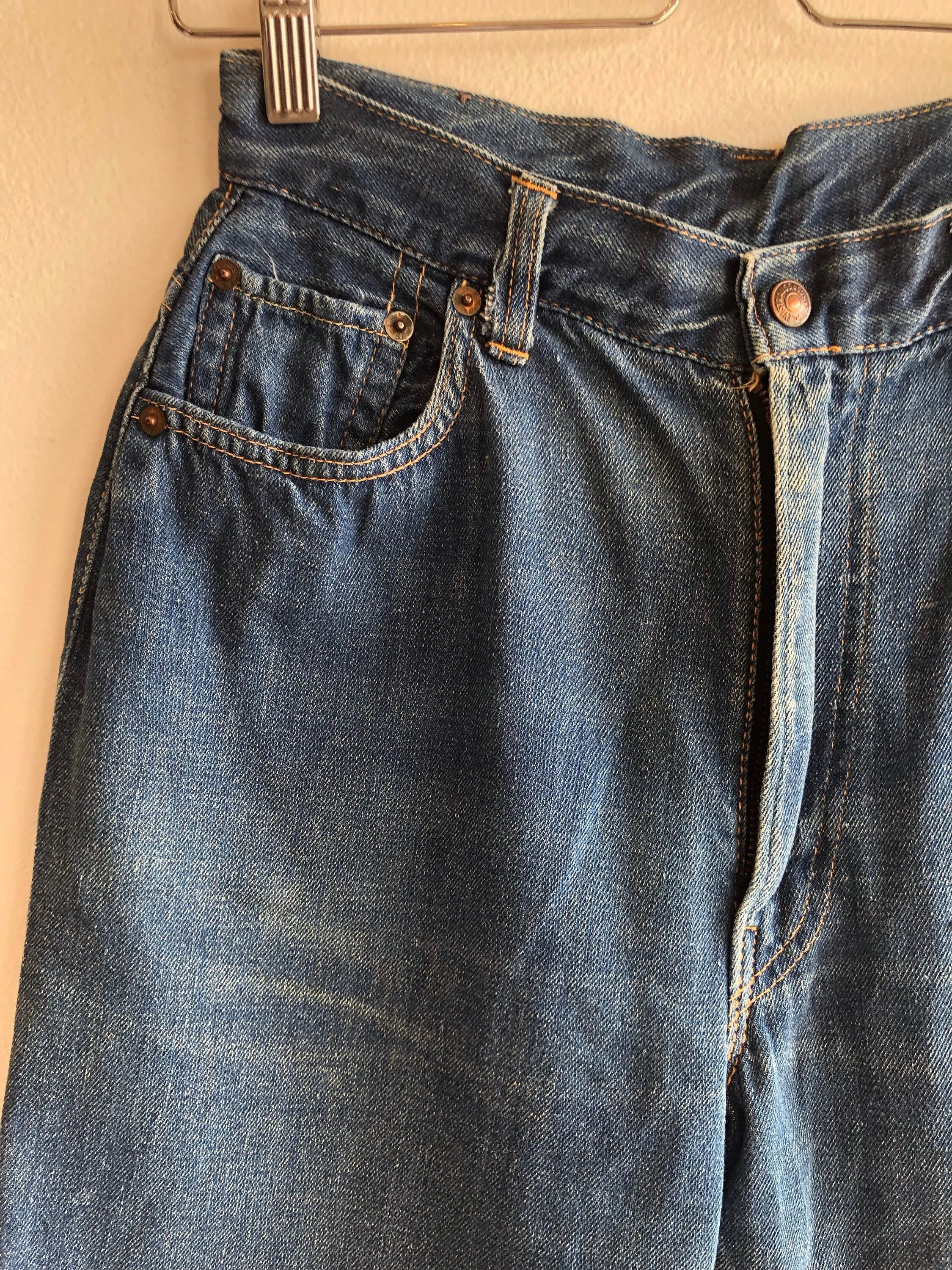 Vintage 1960s Levis big e 701 Denim Pedal Pusher Shorts