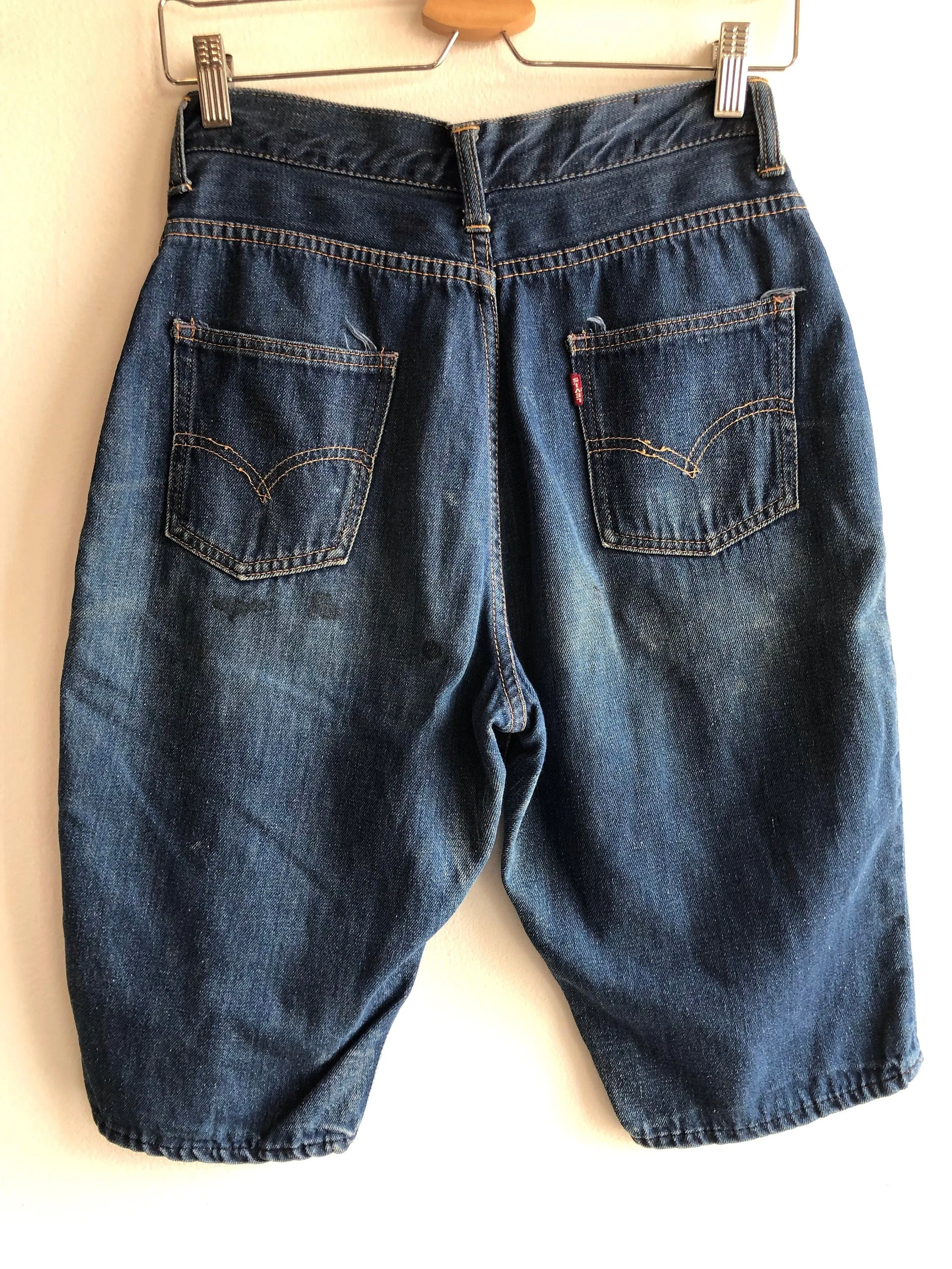 Vintage 1960s Levis big e 701 Denim Pedal Pusher Shorts