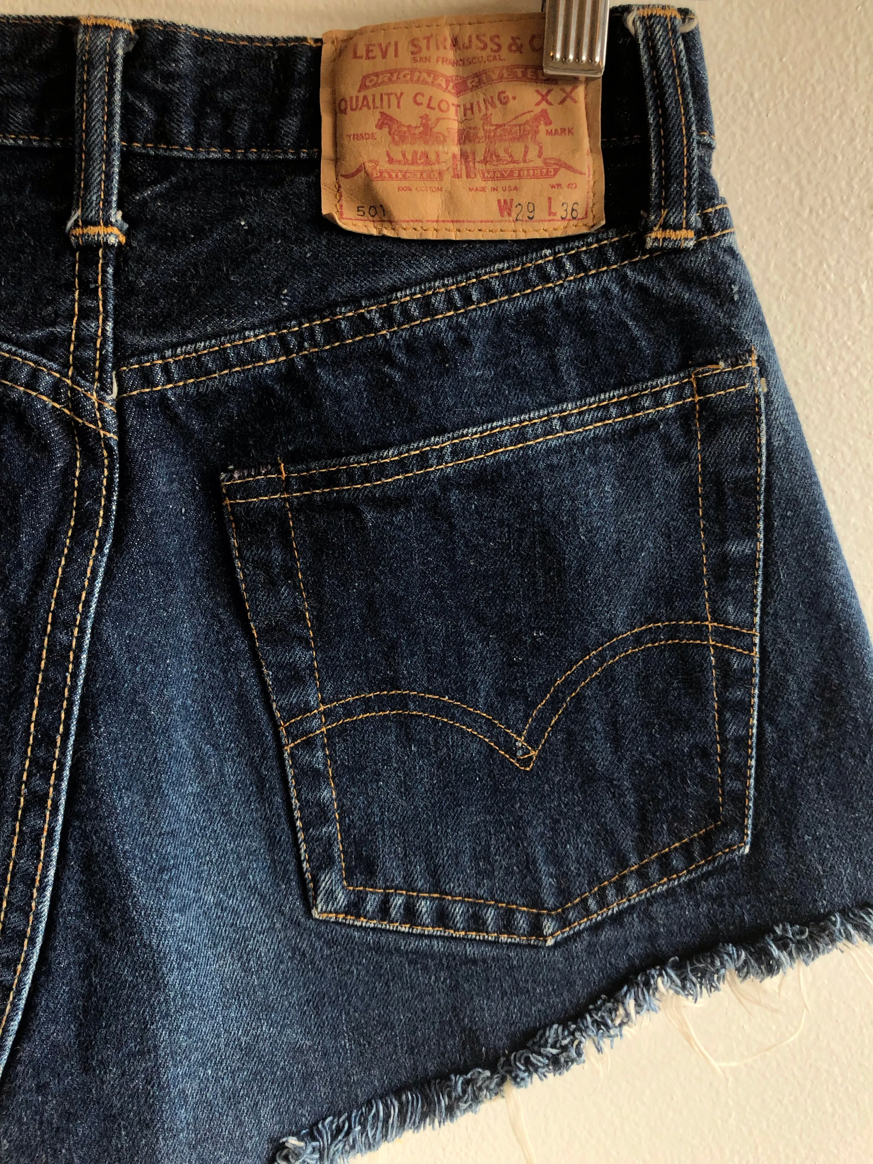 Vintage 1960s Levis Big E Selvedge Denim Shorts