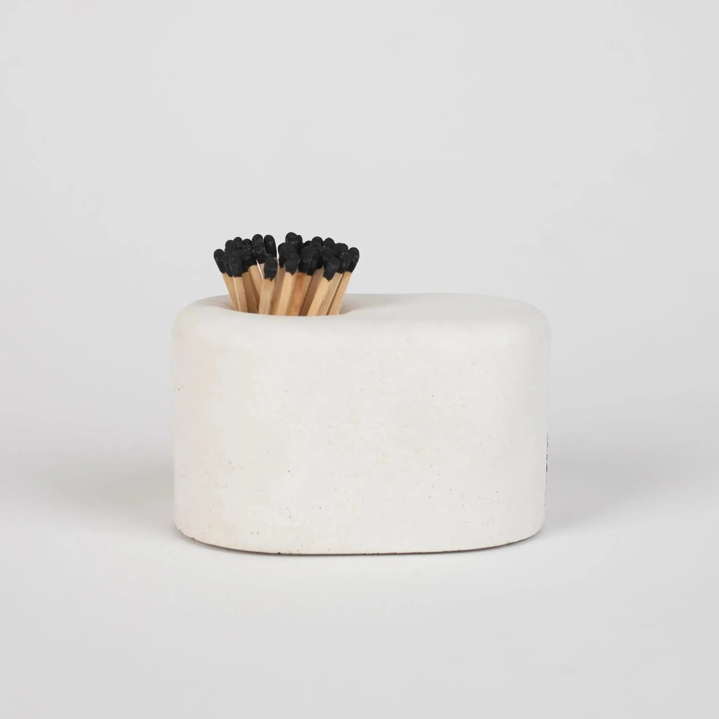 White Streamliner Match Holder with Black Matches